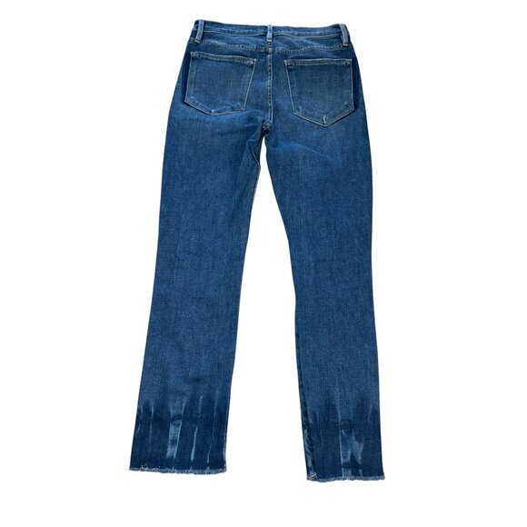 Frame Le High Straight Jeans Merriweather Wash Raw Hem Stretch Sz 27 - Picture 7 of 9